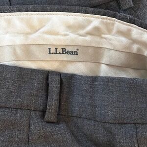 LL Bean Dress Pants Mens Size 40 Worsted Wool Pleated Cuffed Trousers Business